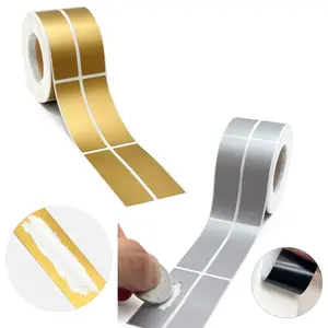 500 Labels per Roll, 1.18x0.39 Inches Office Scratch-off Stickers, and Silver Color, Rectangle Shape for Parties and Gifts