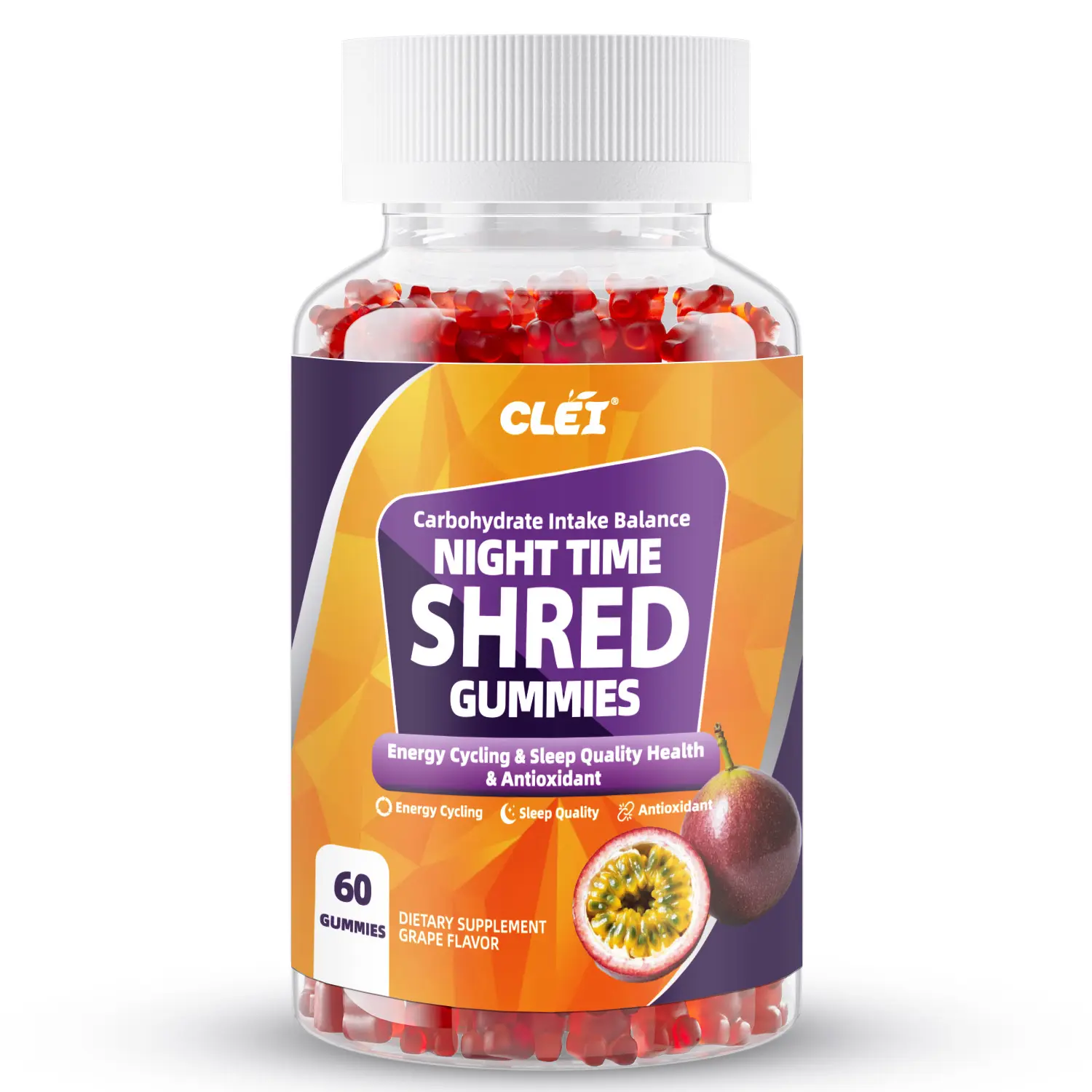 NIGHT TIME GUMMIES - Super Evolution Supplement - Antioxidant - Contains green coffee beans, lemon mint, and semperflorens.