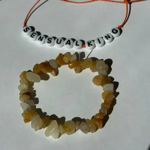 SACRAL CHAKRA KING GEMSTONE AND CORD ORANGE CALCITE BRACELET SET!