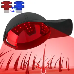 Red Light Therapy Cap for Hair Growth 850nm Infrared Light Device Black Adjustable Hat for Hair Health and Growth