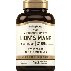 Piping Rock Lions Mane Mushroom Supplement | 2100mg | 160 Capsules | Extract for Women and Men | Vegetarian, Non GMO & Gluten Free