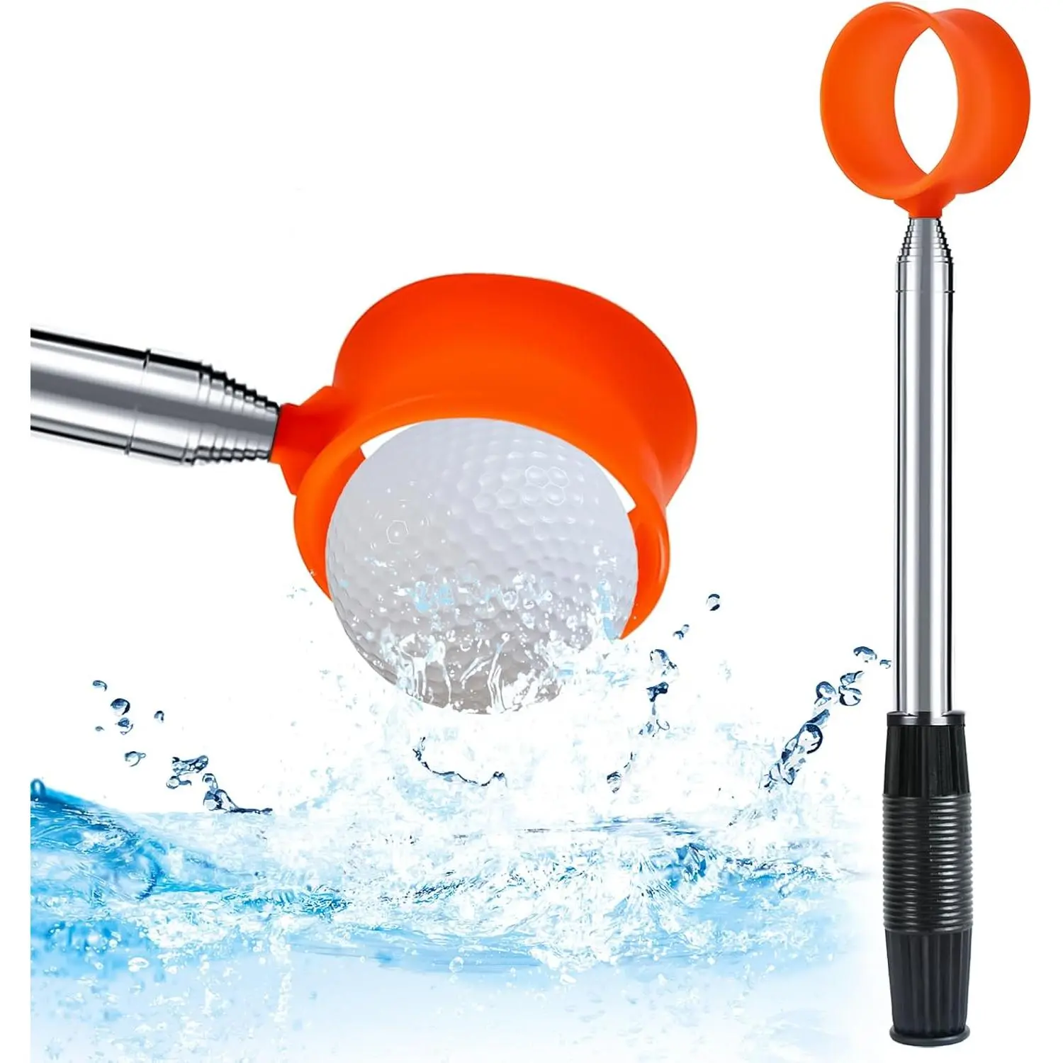 Golf Ball Retriever for Water Telescopic, 9Ft/12Ft Stainless Steel Ball Retriever Tool Golf Ball Grabber