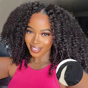 [Curly V Part]Tuneful Kinky Curly V Part Wig Human Hair Glueless Clip In Human Hair Curly V part Wigs Wear Go No Glue No Sew Wig For Beginners Friendly 180 Density BlackFriday