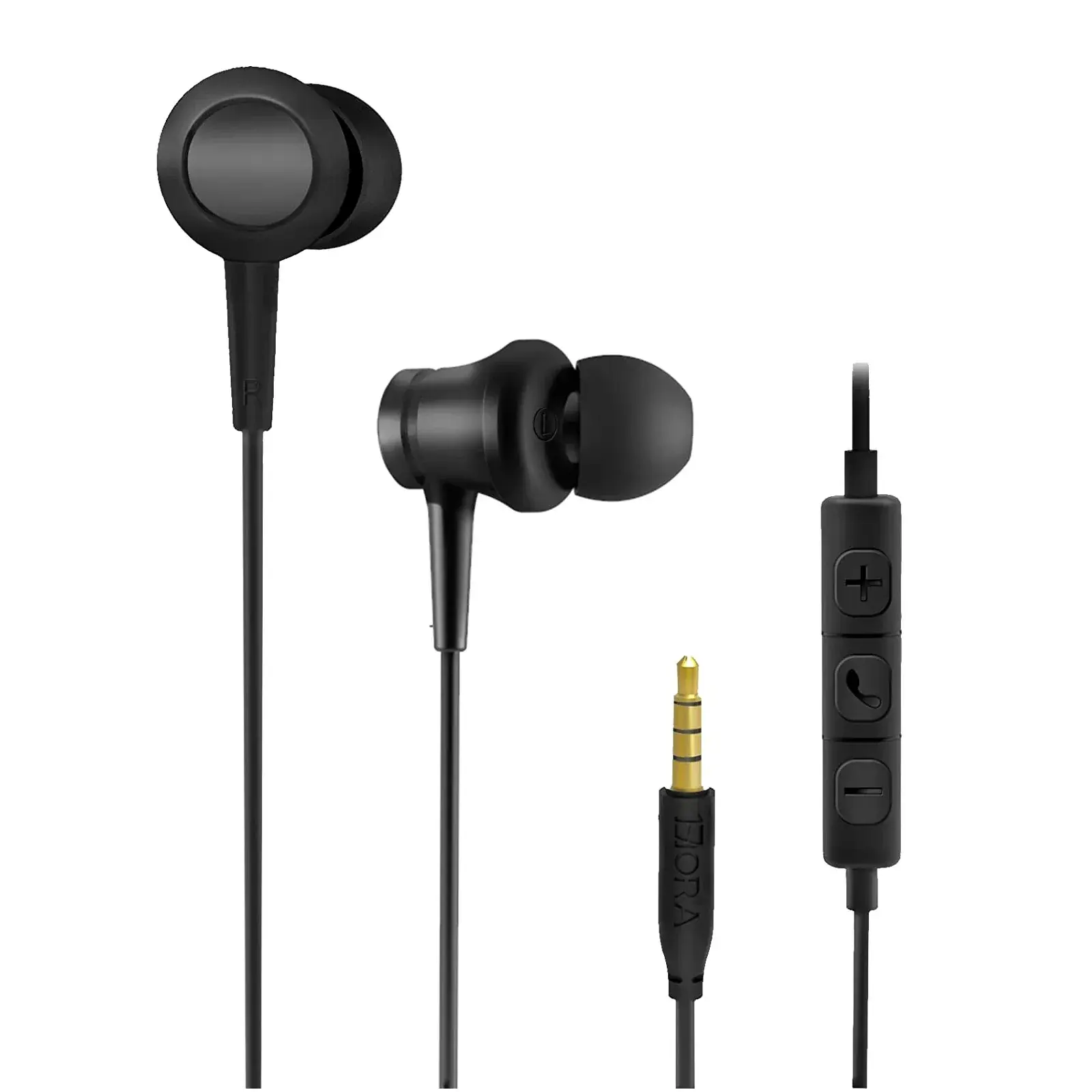 1 HORA AUT111 Wired Earbuds with Microphone, 3.5mm Audio Jack, Secure Ear Hook, Noise Isolation, Remote, Electronic, Metal Durable Design, Headphones Noise Reduction Earphones Headset