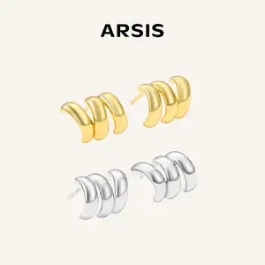 Mix & Match Triple Hoop Earrings – 3-in-1 Design | 18K Gold / Platinum Plated with 925 Silver Posts