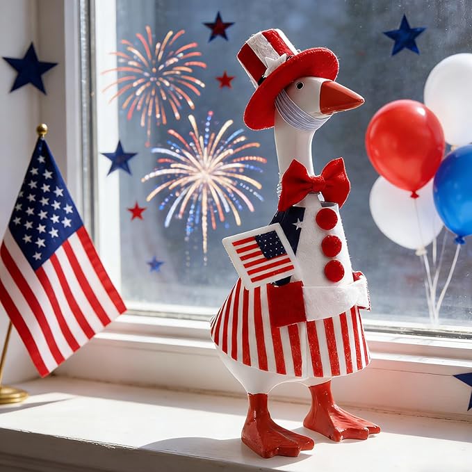 7-Inch Desktop Goose: Independence Day & Mexican-Style Outfit, Goose Costume, and Magnetic Accessories