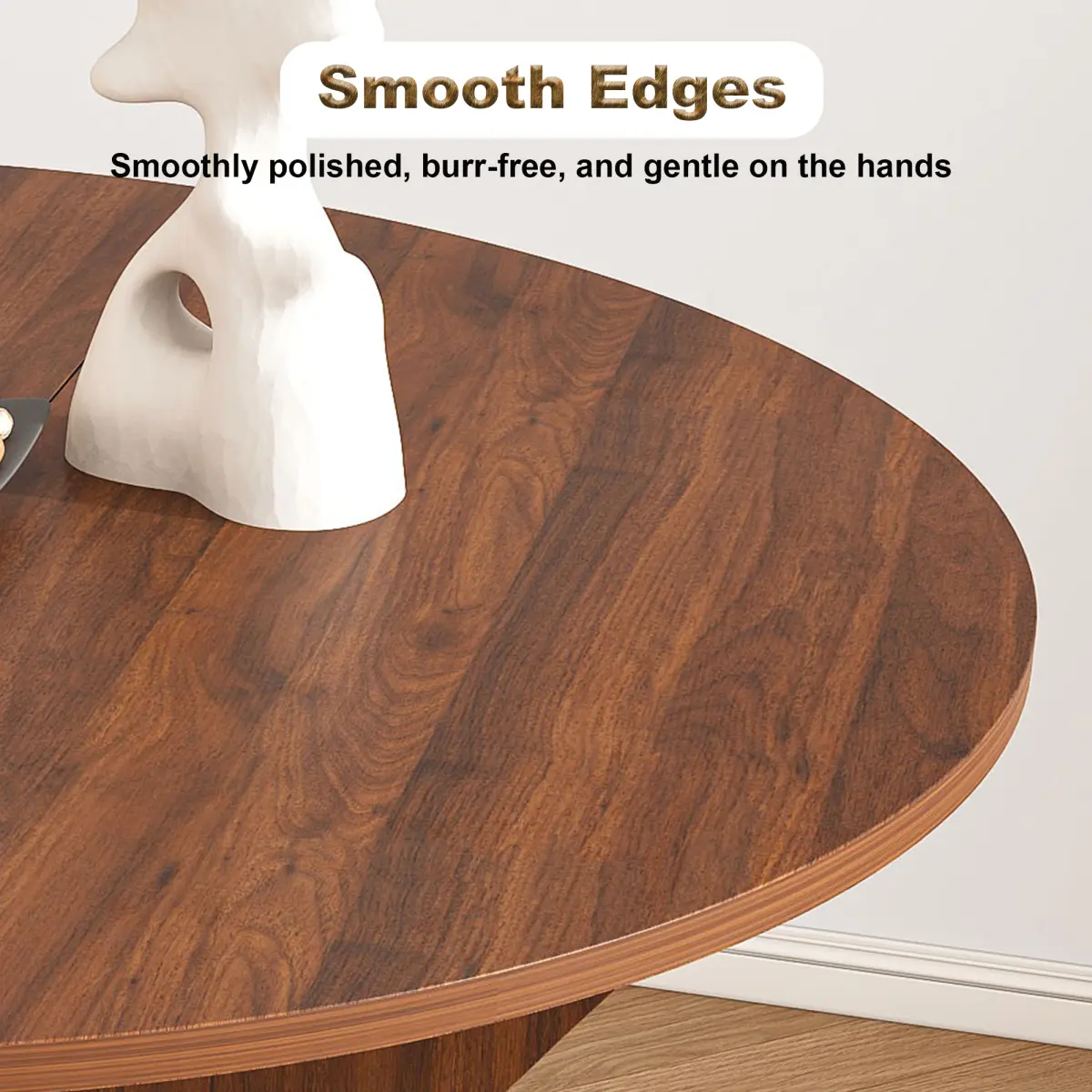 43-Inch Walnut Veneer MDF Folding Dining Table - Sturdy Portable