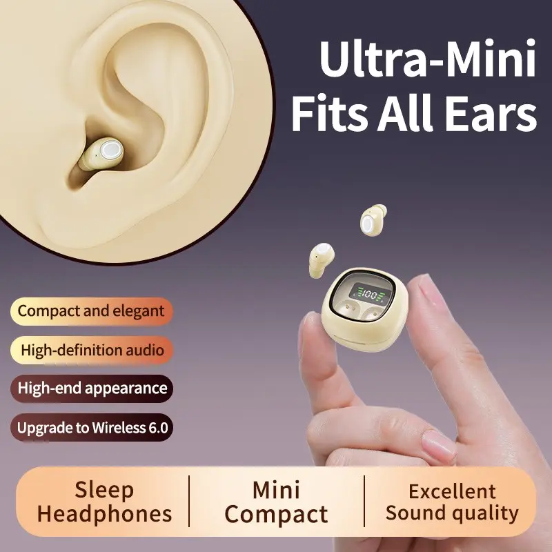 2026 New Mini Wireless Everyday Earbuds, In-Ear Sleep Earplugs 5.4, Touch Control, Volume Adjustment, Long Battery Life, Compatible with Smartphones, Gift Idea, Invisible Earbuds, Sleep Headphones, Wireless Earphones, Music Earbuds