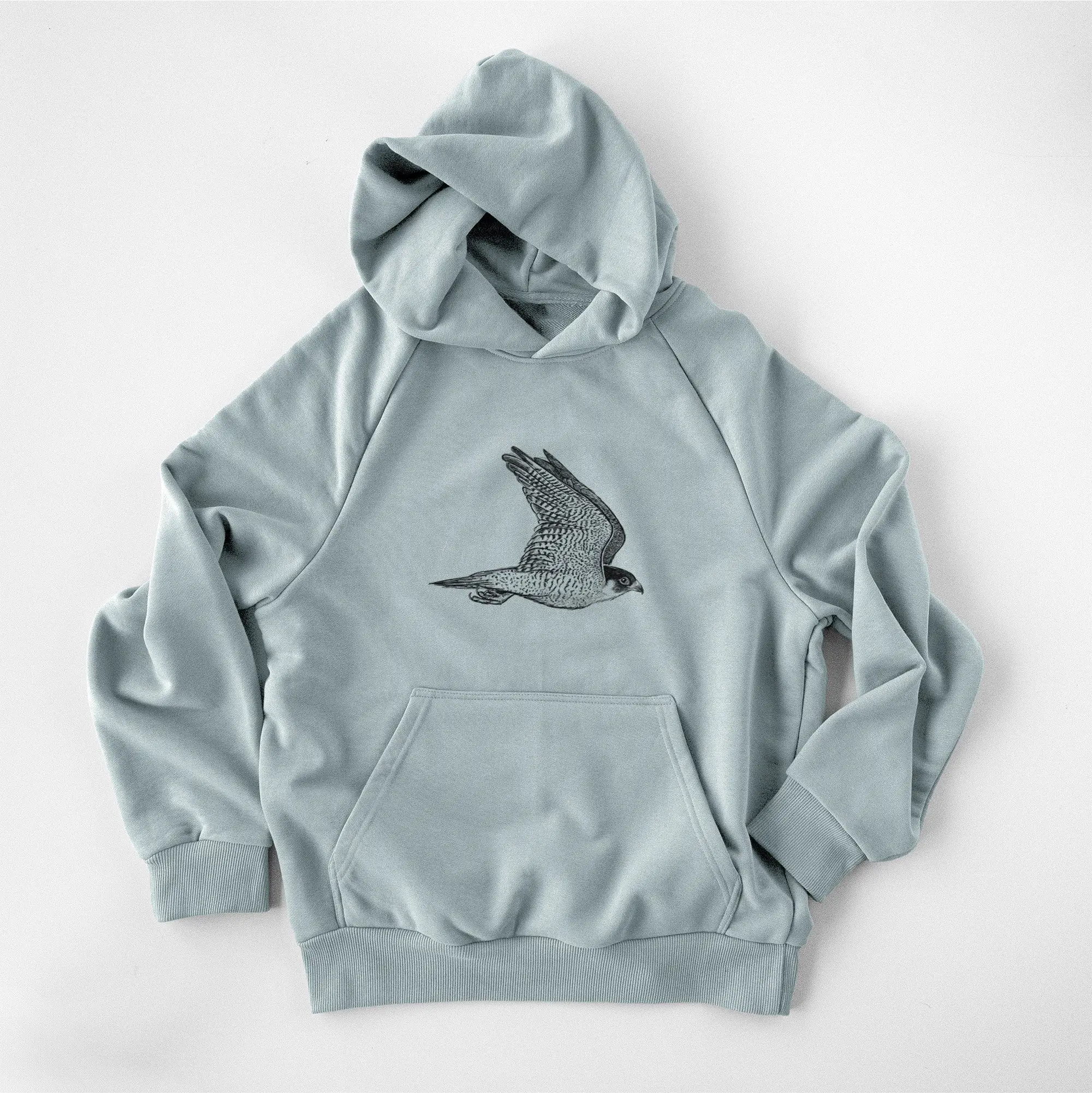 Flying Peregrine - Falco peregrinus - UltraLuxe Heavyweight French Terry Hoodie