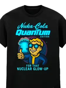 Nuka-Cola Quantum Print T-Shirt | Short Sleeve Crew Neck | Fallout Fan Casual Top