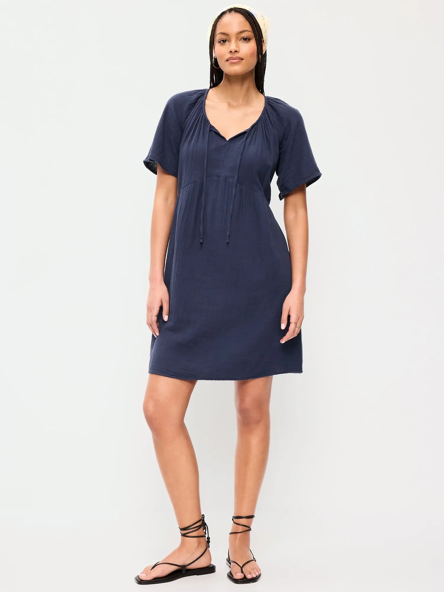 Old Navy Women's Crinkle Gauze Flutter-Sleeve Mini Swing Dress