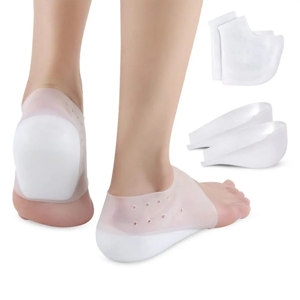 2.5cm Invisible Inner Height Increase Shoe Insoles - Silicone Case, Soft Cushioned Heel Pad, Silicone Inserts for Footwear (Weight-Dependent Gel Pad Design)