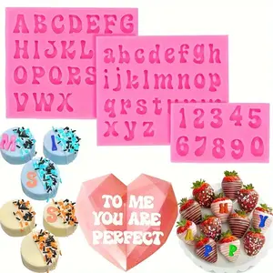 1/3pcs Silicone Fondant Mold Reusable Capital Letter Numbe Stencil for Cake Decor No-Stick Chocolate Mold Candy DIY Baking Tools