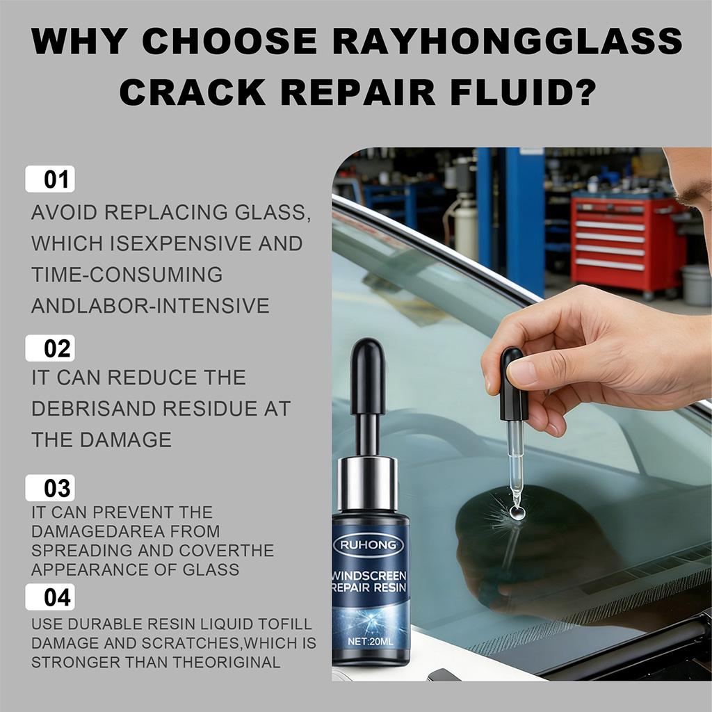 Automobile Glass Repair Kit for Windshield Rearview Mirror Window DIY Quick Chips and Cracks Resin Repair Liquid Durable Fixing for All Car Glasses