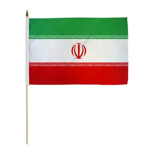 12x18in Iran Stick Flag, Wooden-Plastic Banner, National Pride Patriotic Decoration for Parades, Festive Backdrops & Party Supplies