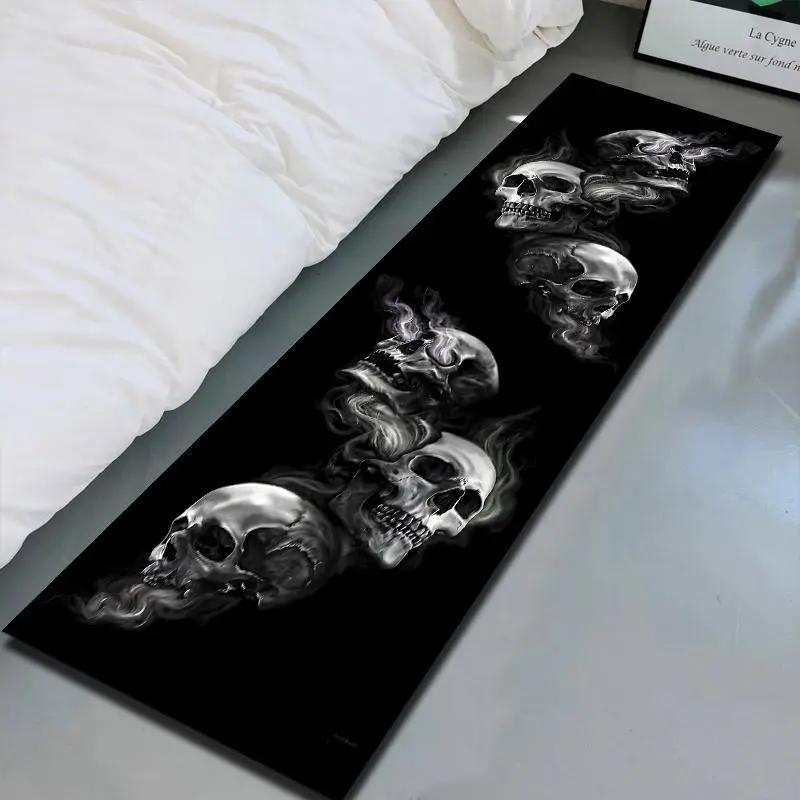 Creative Skull Pattern Carpet, 1 Count Non-slip Soft Floor Mat, Decorative Rugs for Home Living Room Bedroom Study Room, Household Decorative Rug, Modern Floor Rug, Halloween