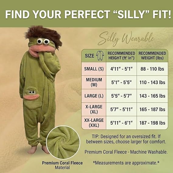 Funny Big Mouth Monster Onesie Pajamas with Large Comb – Oversized Plush Fleece Hooded One Piece for Sleep & Party