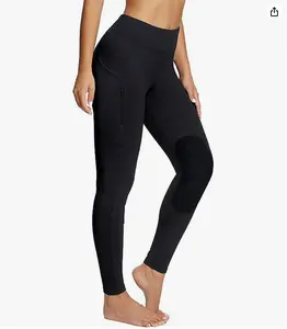baleaf Womens Winter Riding Breeches Fleece Horse Riding Pants Equestrian Knee-Patch Horseback Tights Zipper Pockets Leggings