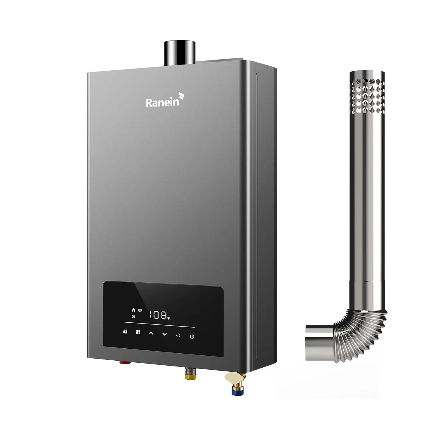 Ranein X Vancepic Gas Tankless Water Heater with Vent Pipe, Indoor Max 3.6 GPM, 80,000 BTU Instant Hot Water Heater tankless  water