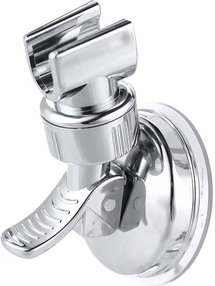 Adjustable Shower Head Holder Bathroom Chrome Wall Mount Strong Suction Handheld Universal Wall Mounted Bracket, No Drilling Required