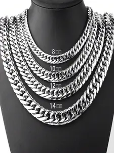 Men’s Stainless Steel Miami Cuban Chain – 8mm / 10mm / 12mm / 14mm | 18–24 Inch
