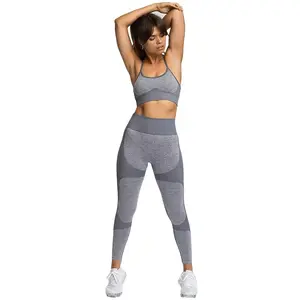 Women’s Workout Sets 2 Piece - Seamless Yoga Leggings and Cross-Strap Sports Bra Gym Outfits Activewear Matching Set