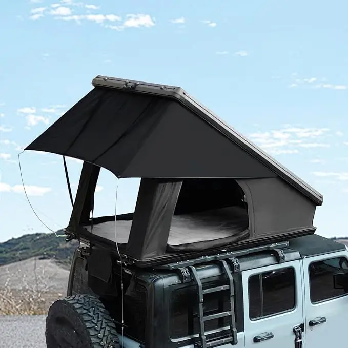 MAIKER Rooftop Tent Hard Shell, High-Capacity Expanded Interior Pop-Up Shelter for SUVs/Jeeps/Trucks/Vans, All-Terrain Durable Car Roof Tent Camping Solution for Overland Adventures