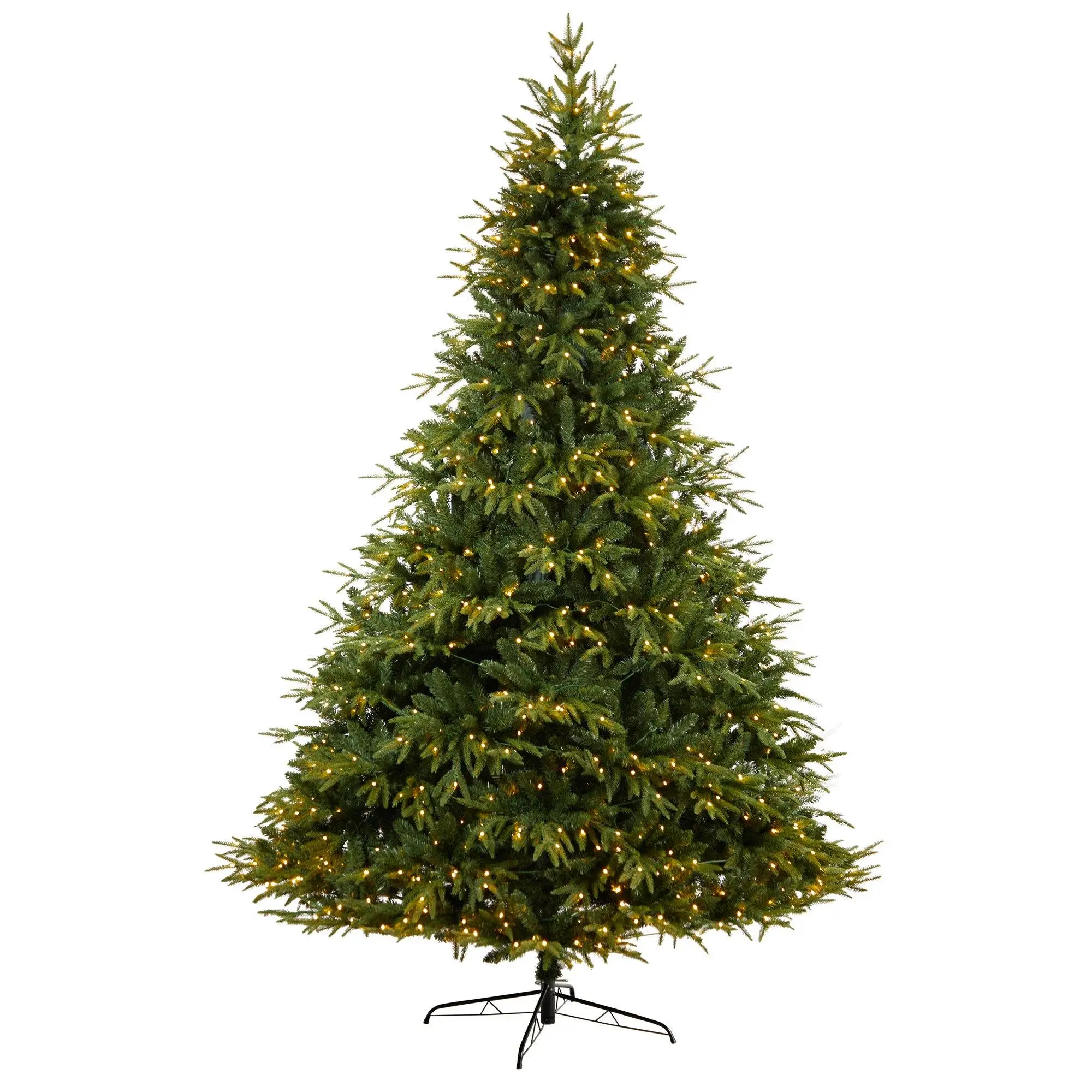9ft Colorado Mountain Fir Christmas Decor Tree - Natural Look, 900 Multi LED Lights, 4600 Bendable Branches, Ideal for Room Decor