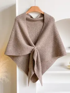 Women's Simple Casual Solid Color Scarf, Fashionable Elegant Warm Thick Shawl, Perfect Gift Choice, Stylish Accessory for Any Occasion, Casual Soft Scarf