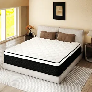 12-inch/14-inch Memory Foam Mattress, Twin/Full/Queen/King, Pocketed Coil Mattress, Medium Firmness, Lumbar Support, Edge Reinforcement, Luxuriously Comfortable, White Coil Mattress jelly bed mattress queen size mattress colchones para cama