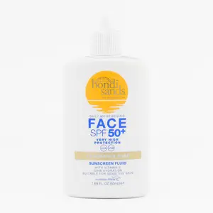 Bondi Sands SPF 50+ Fragrance-Free Face Fluid 50ml - Ultra-Light UVA UVB Protection Gentle Quick Absorbing Invisible Finish