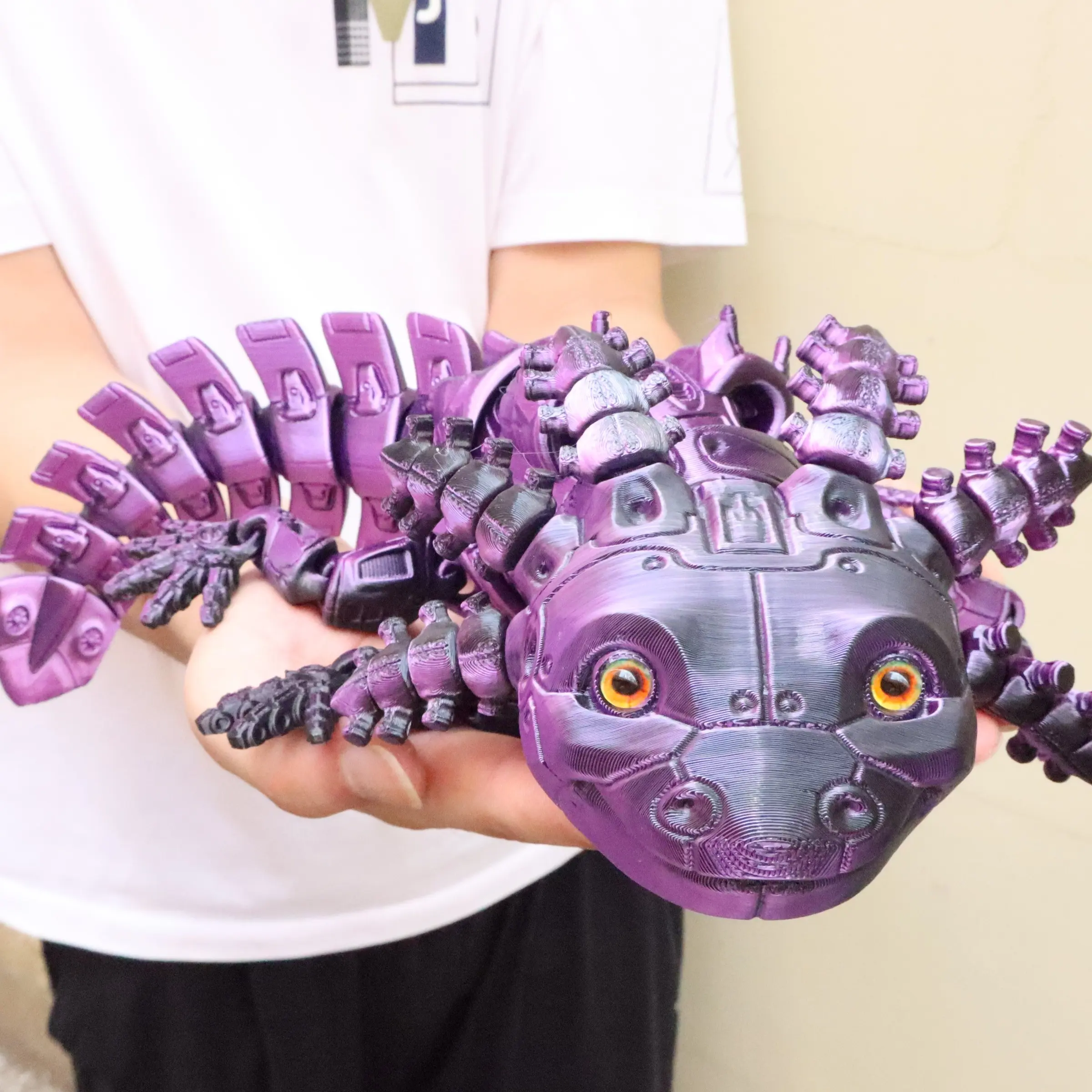 3D Printed 37cm Mechanical Hexapod Dinosaur Toy Figures, Figurines, Realistic Eyes, Detachable Head, Party Gift, Birthday Present, Halloween & Christmas Gift, Animals