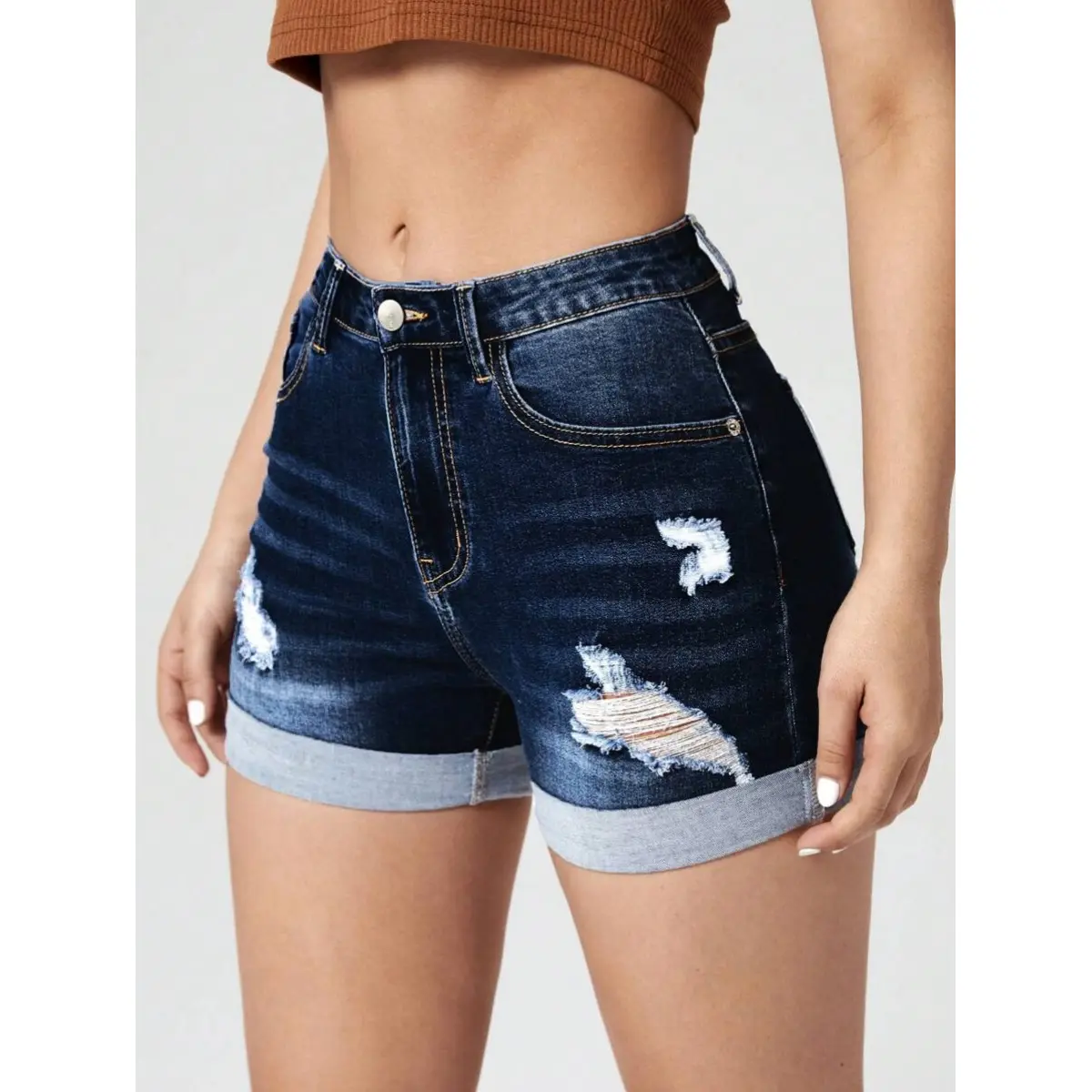 Women's Frayed Edge Denim Shorts, Casual Jean Shorts For Summer Daily Wear Travel Outings And Vacation Outfits