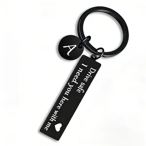 Simple Keychain  Unique Design "Drive Safe" A-letter Keychain for Men Women Perfect Gift for Boyfriend on Birthday Christmas Valentines Day