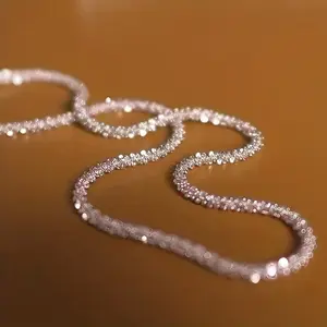 Sparkling Stardust Necklace - Dancing Diamond, Diamond Inspired, Luxury Crystal, Rhinestone Finish, Shiny Sparkling, Elegant Liquid Silver Look, Party & Wedding Jewelry, Dainty Bling Gift for Her, Dancing Diamond Necklaces, Diamond Inspired Necklaces