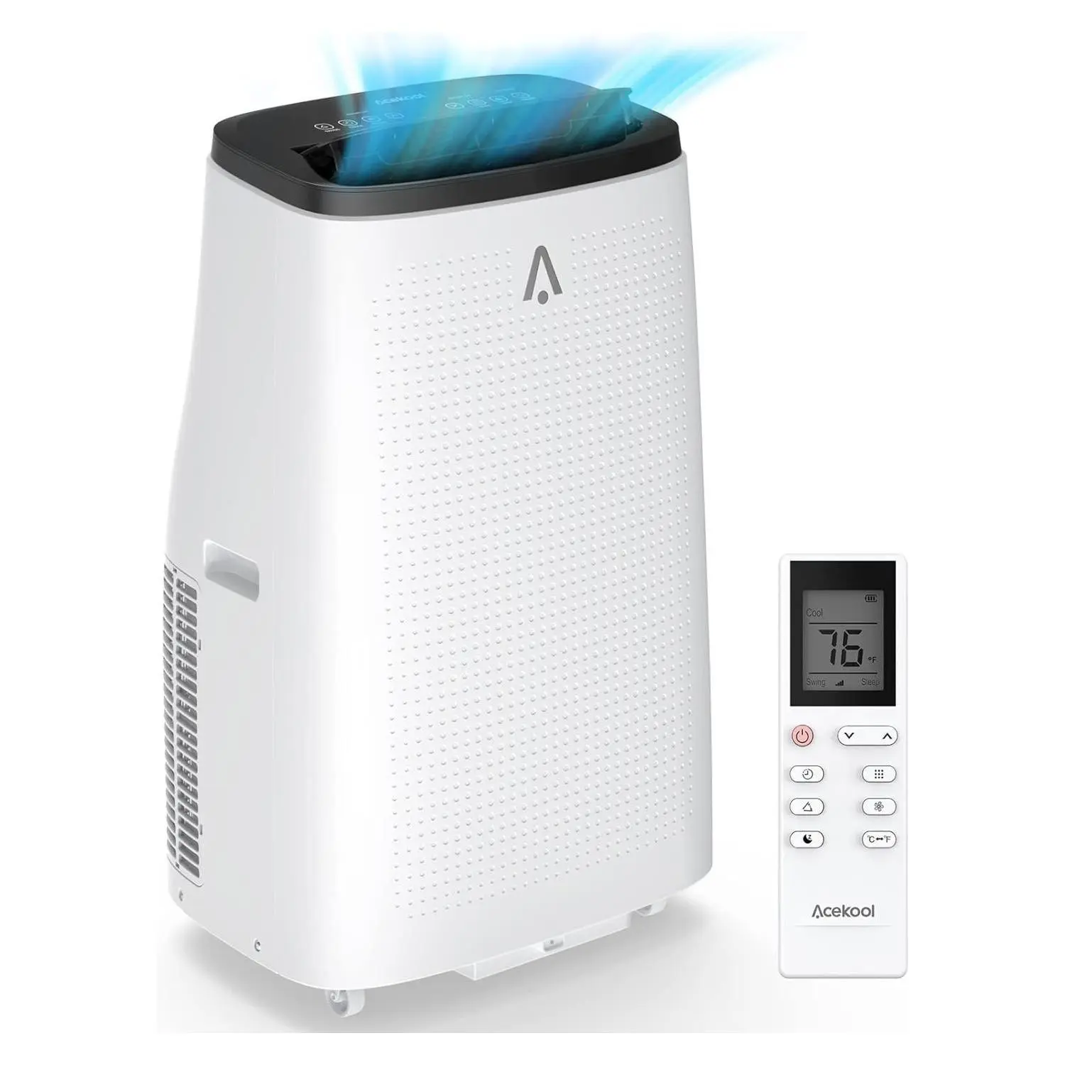 Energy Efficient 15,000 BTU Portable Air Conditioner – 3-in-1 Cooling, Dehumidifier & Fan – Quiet ≤54dB for Rooms up to 850 sq.ft – Remote & 24H Timer – Window Exhaust Kit Included – Black