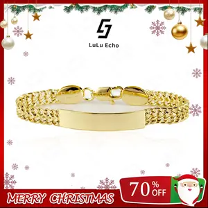 LuLuEcho 14K Gold Plated 6mm Mesh Chain Link Bracelet | Bracelets For Women Gift