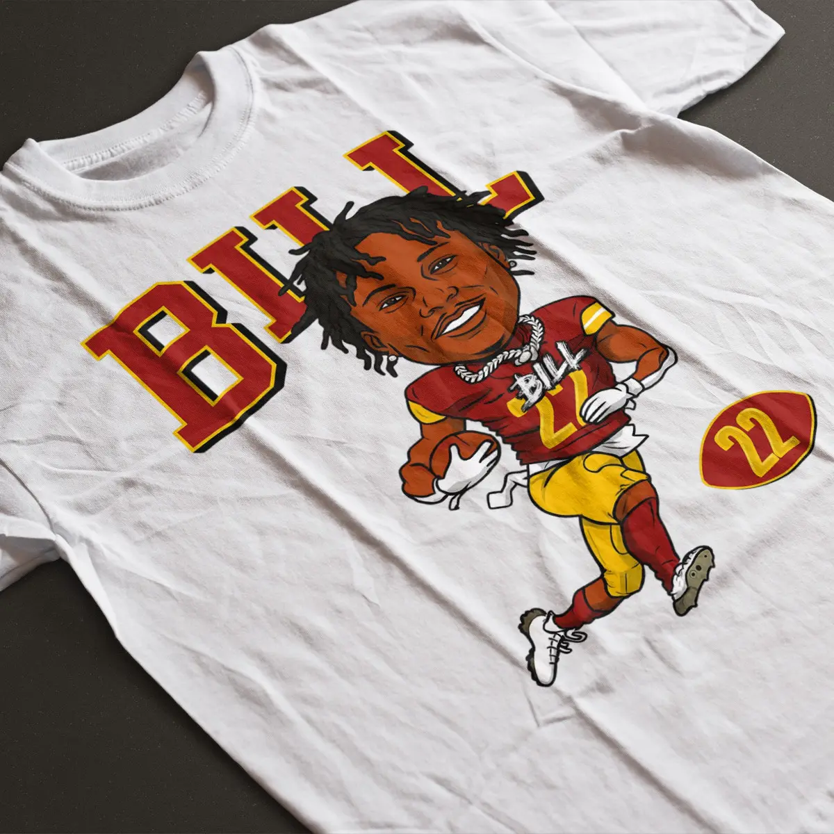 Bill Croskey-Merritt Football Shirt - Retro caricature Style Sports Tee, Commanders Fan Graphic T-Shirt,Unisex Washington Football Gift