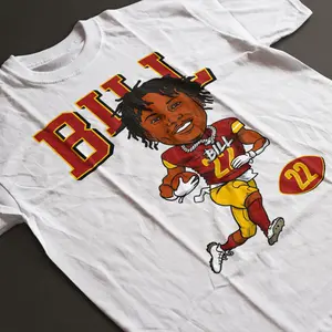 Bill Croskey-Merritt Football Shirt - Retro caricature Style Sports Tee, Commanders Fan Graphic T-Shirt,Unisex Washington Football Gift