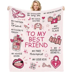 1pc Best friend birthday gift, best friend blanket, best friend present, best friend birthday gift, best friend birthday gift (female friendship), best friend soulmate graduation gift personalized flannel blanket