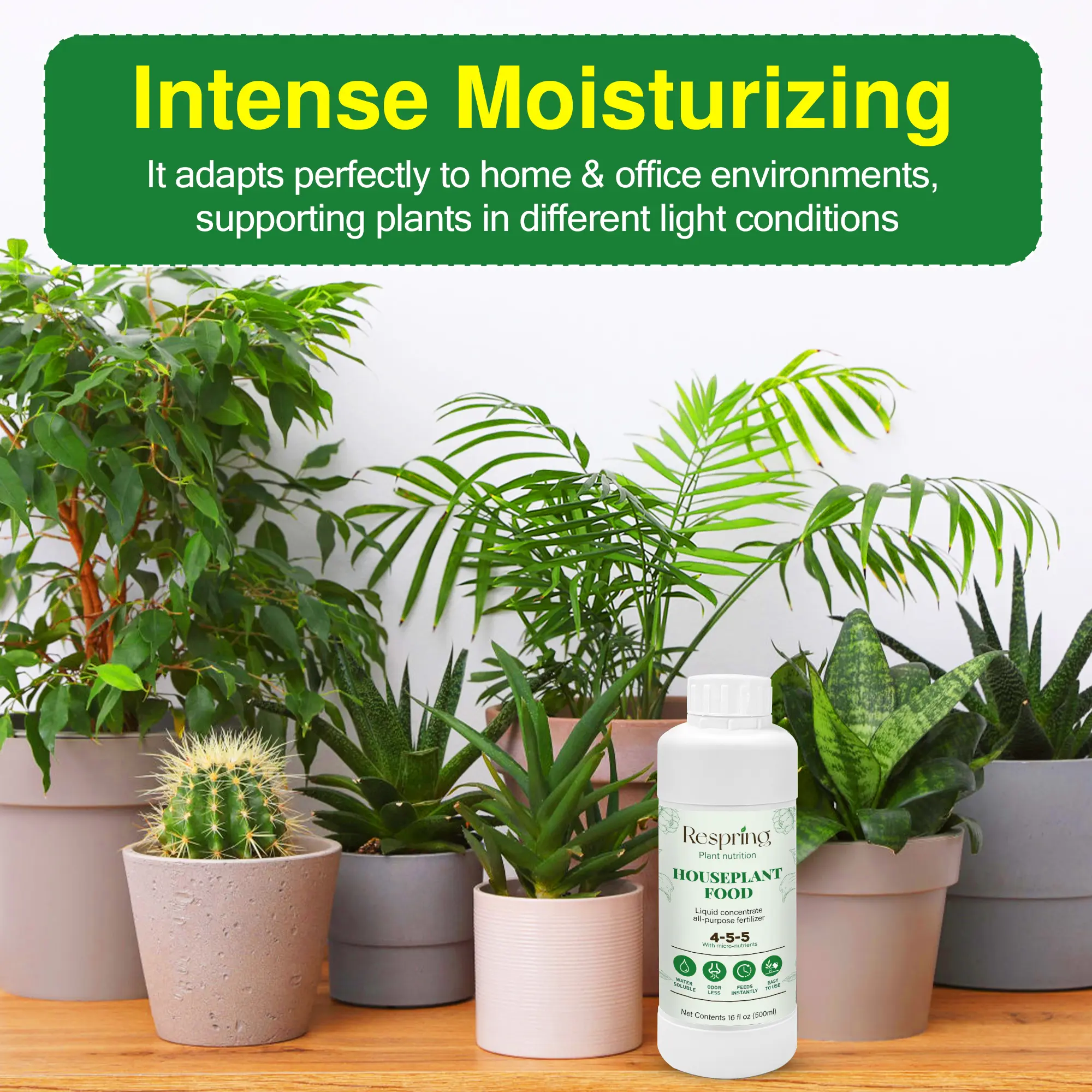 Concentrated Indoor Plant Nutrient Solution - 16 oz Universal Liquid Fertilizer for All Indoor Potted Plants, Simple Easy-to-Use Formula for Healthy Growth