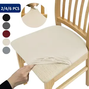 2 Piece Set/4 Pieces/set/6 Pieces/set All-Season Solid Color Chair Seat Cushion Covers, Detachable Half Cover, Washable Protection for Kitchen Dining Room