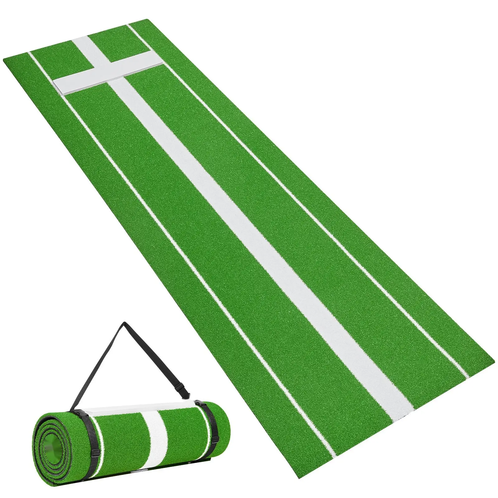 Softball Pitching Mat, 10' x 3' Pitching Mound, Anti-Slip And Anti-Fade Rubber Training Aid, Pitch Practice Mat For Pitchers, Indoor Outdoor Use, Durable, Non-Slip Surface For Warmups And Drills, Green