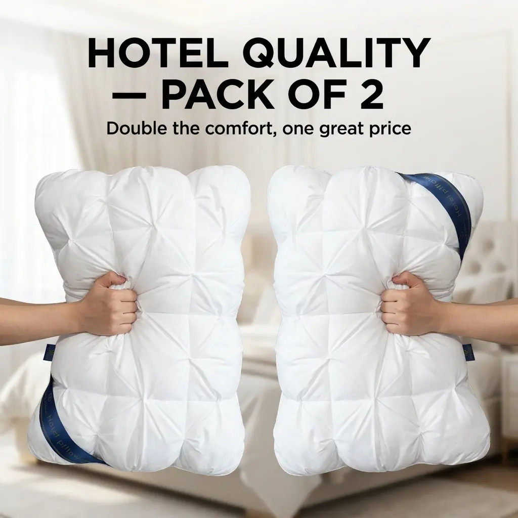 Havnna Hotel Collection Pillows for Sleeping - 2pcs/4pcs Neck Support, Non-Collapse, Hypoallergenic Design for Side, Supine Sleepers