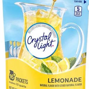 Crystal Light Lemonade Mix 16 Packets Natural Flavor Low Calorie Drink Mix
