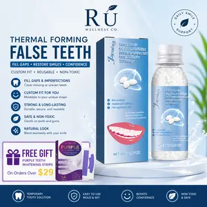 Mouldable Temporary Oral Tooth Replacement Multi-Pack, Teeth Whitening Kit with Dental Restoration Tools & Denture Fillers for Instant Confident Smiles, Halloween Horror Party Makeup Use