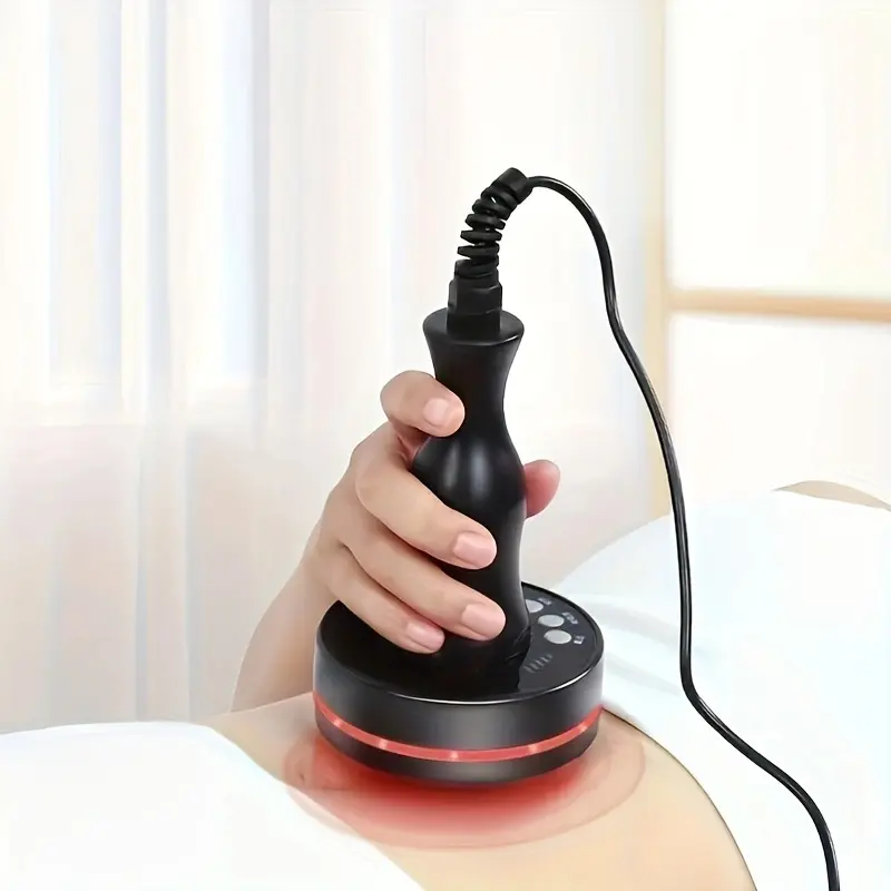 Father's Day Intelligent electric shoulder and neck masser, with cupping therapy, vibration, scraping, and 3D meridian brush functions, comfortable hand held anti-cellulite masser, ideal gift choice.