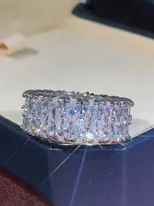 Elegant Glittering Synthetic Zirconia Decorated Marquise Cut Ring, Fashion Accessories for Women, Trendy All-match & Exquisite Jewelry for Birthday Gift
