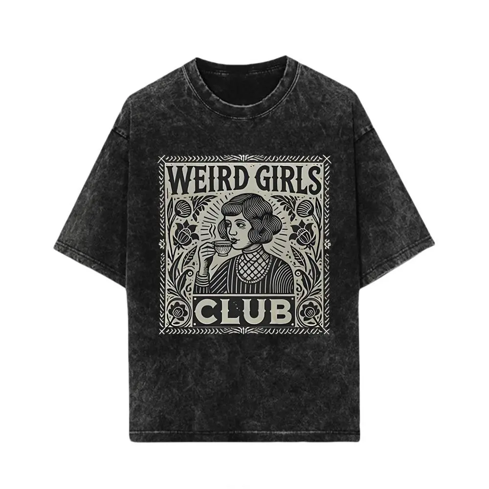 Weird Girls Club Graphic T-Shirt for Women, Whimsy Goth & Witchy Weirdcore Aesthetic, Lightweight Cotton Top for Casual Alt Outfits, T Shirts, Shirts For Women, Graphic Tees Women