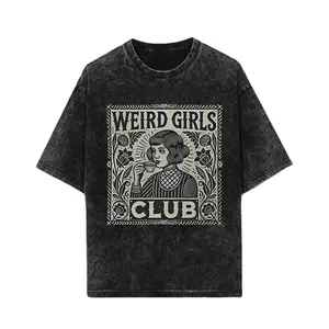 Weird Girls Club Shirt • Whimsy Graphic Tee • Retro Alt Girl T-Shirt • Weirdcore Witch Aesthetic Clothing,Black-Hoodie-front Black-Sweatshirt-front,More Color Options (Coffee, Red, Green, Blue, Purple) Casual Round Neck